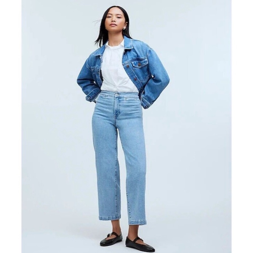 NWT Madewell Emmett Wide-Leg Cropped Jean Welt Pocket Edition Sz T29 Kieran Wash